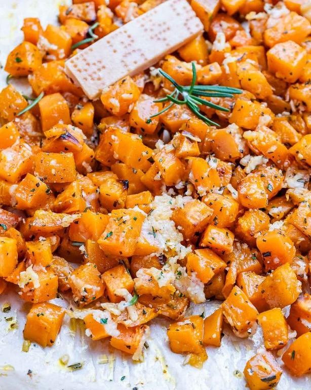 Parmesan Rosemary Diced Sweet Potatoes
