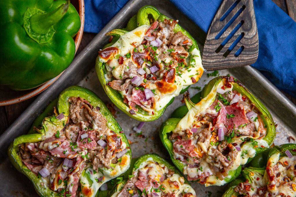 Pastrami and Swiss Stuffed Peppers