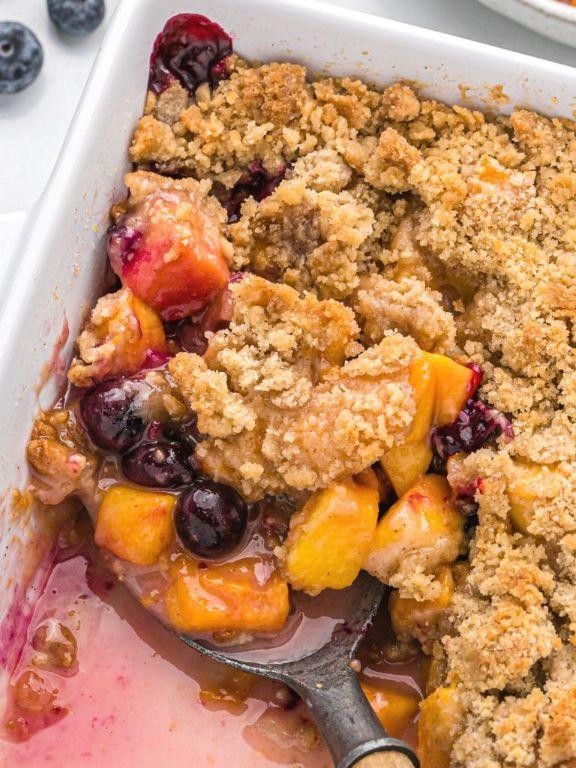 Peach and Blueberry Crisp