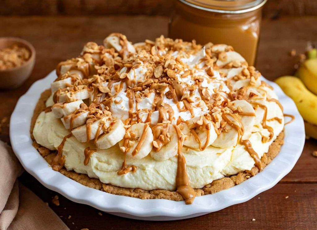 Peanut Butter Bavarian Cream with Banana Slices