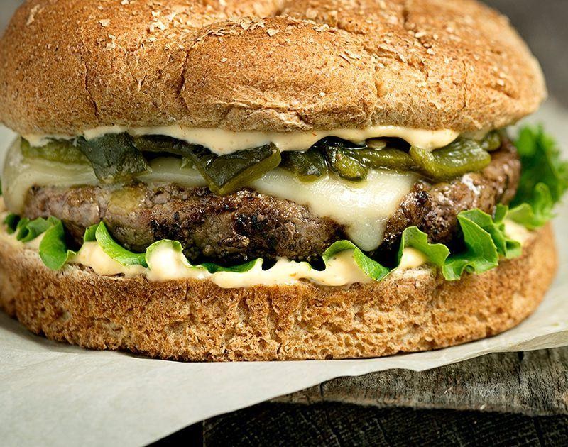 Pepper Jack and Poblano Burgers
