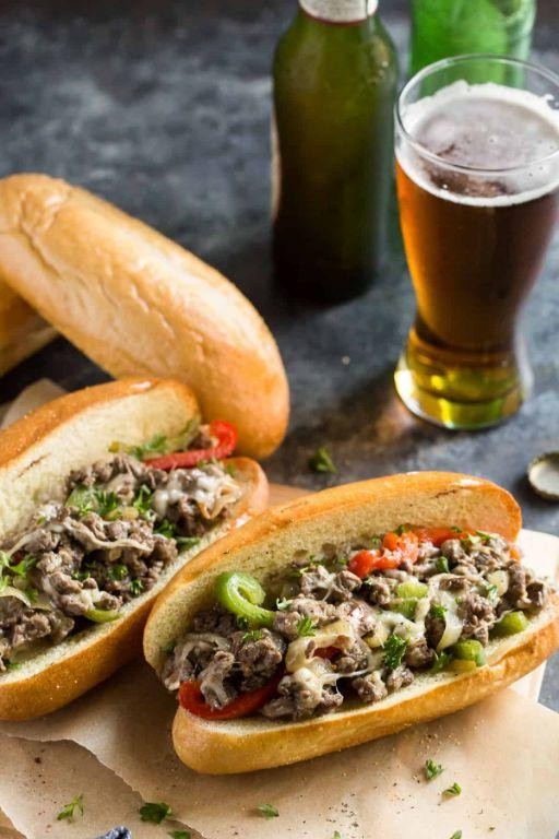 Pepper Steak and Onions Philly Cheesesteak Style