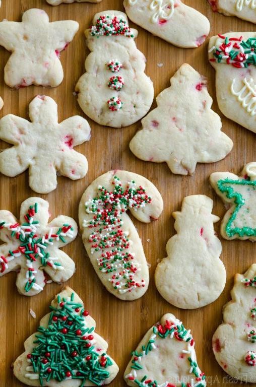 Peppermint Frosted Cut Out Sugar Cookies