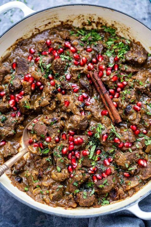 Persian Slow Cooker Lamb Stew with Pomegranate Molasses