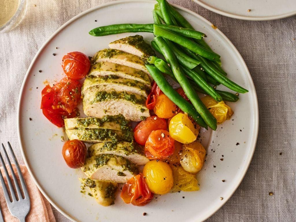 Pesto Chicken Breast with Cherry Tomatoes