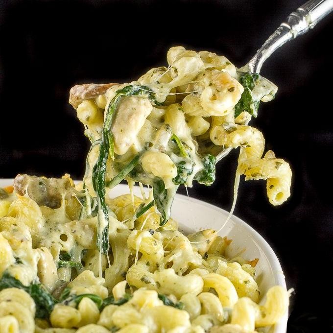 Pesto Chicken and Mushroom Casserole