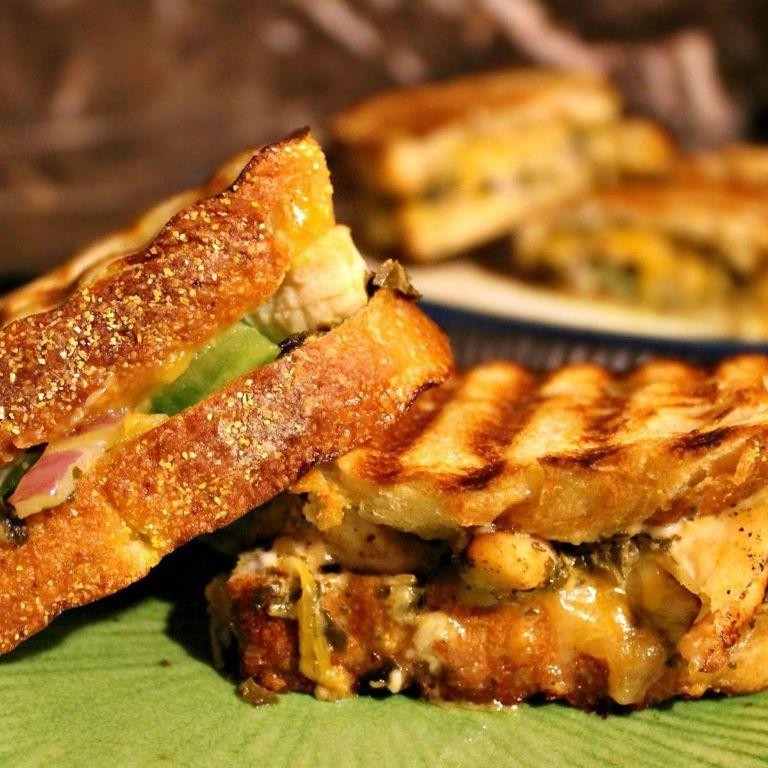 Pesto Mozzarella Instant Pot Shredded Chicken Panini
