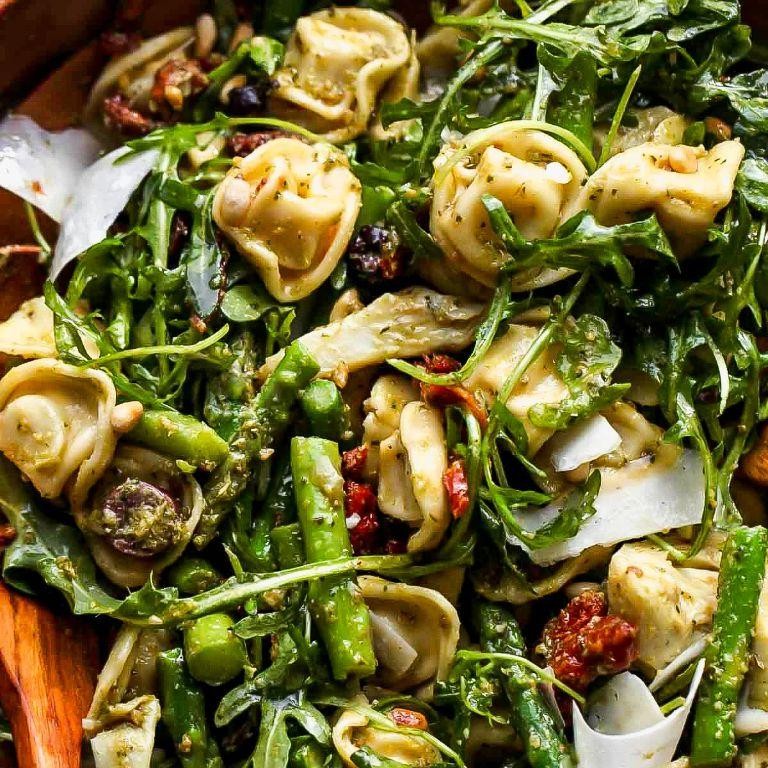 Pesto Mushroom Tortellini Salad