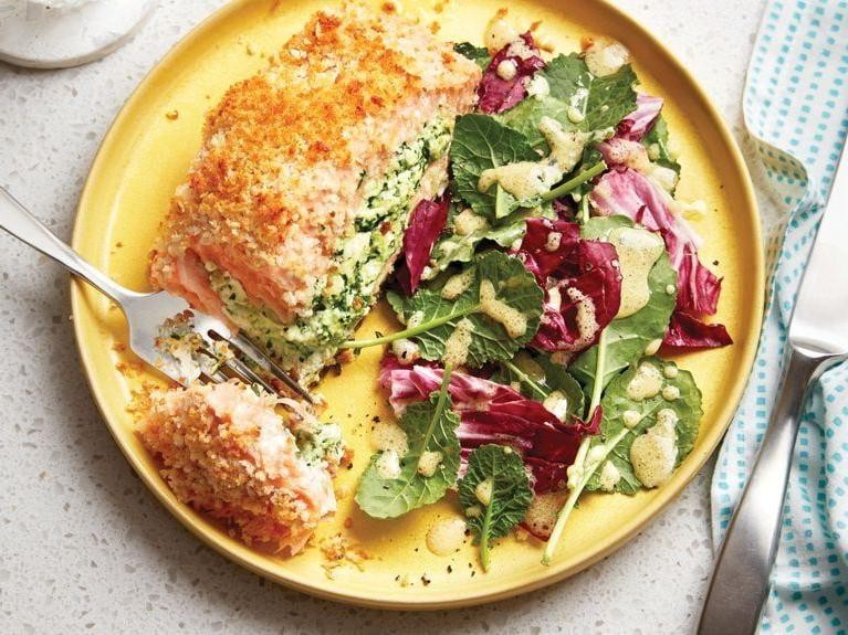 Pesto Parmesan Stuffed Salmon