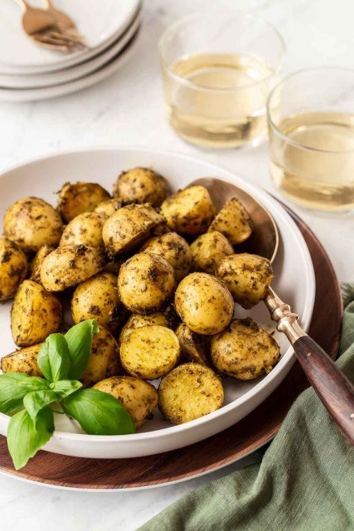Pesto Tossed Baby Dutch Yellow Potatoes