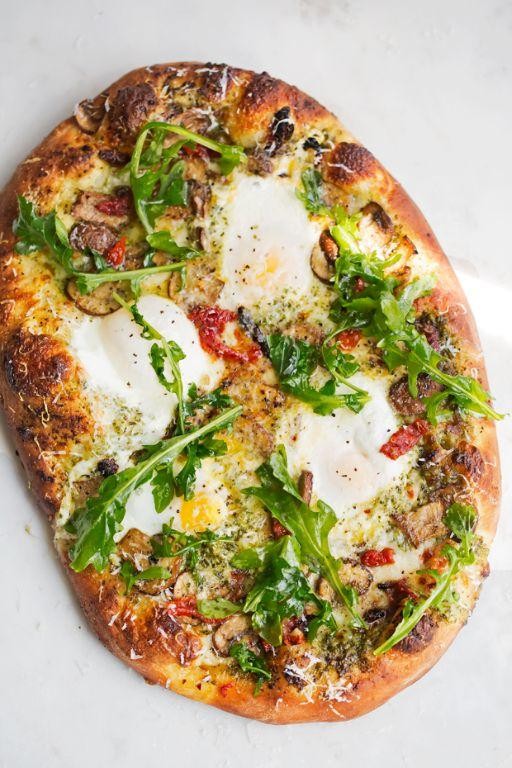 Pesto and Tomato Breakfast Pizza