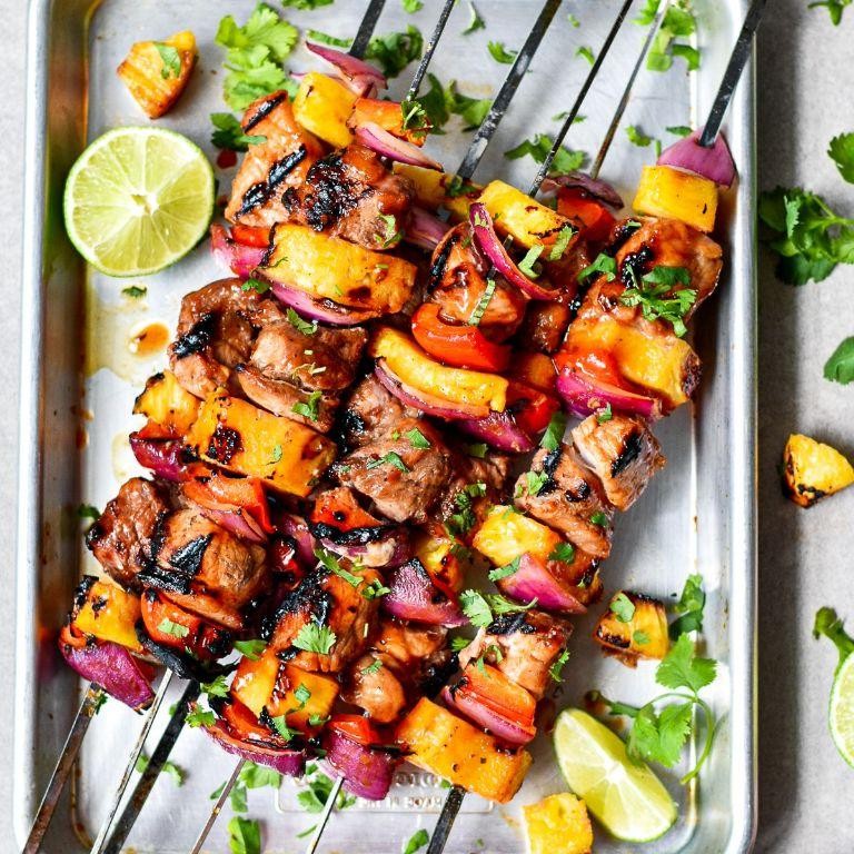 Pineapple BBQ Pork Kebabs