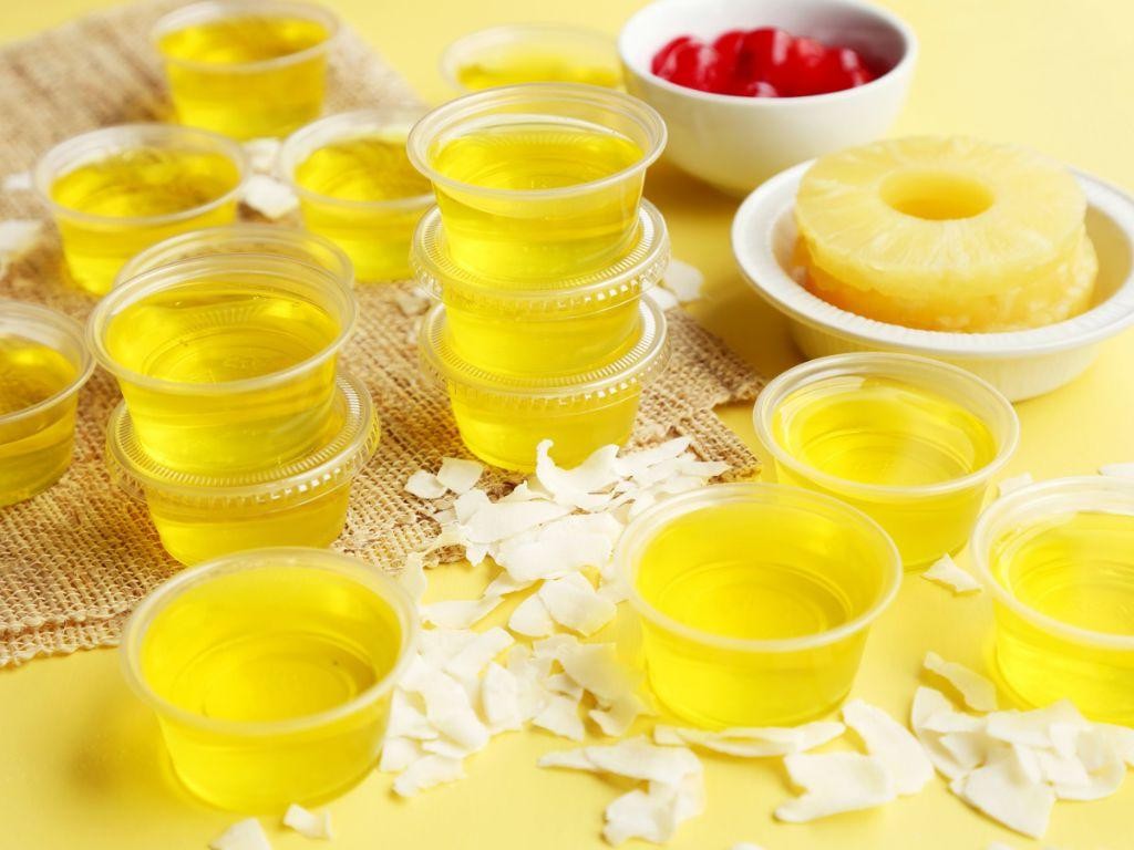 Pineapple Coconut Rum Jello Shooters
