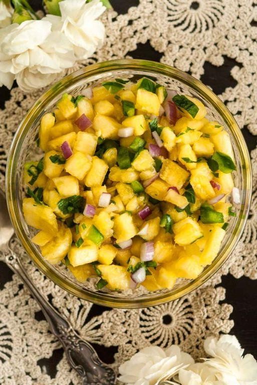 Pineapple Juice and Jalapeño Salsa