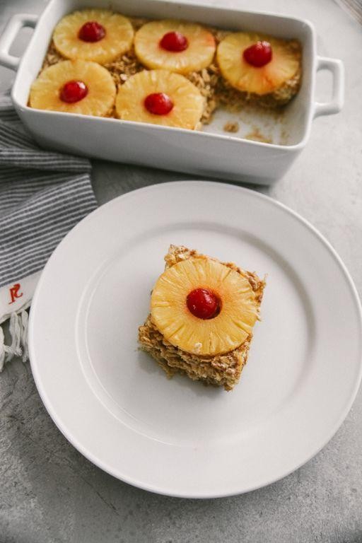 Pineapple Upside-Down Baked Oats