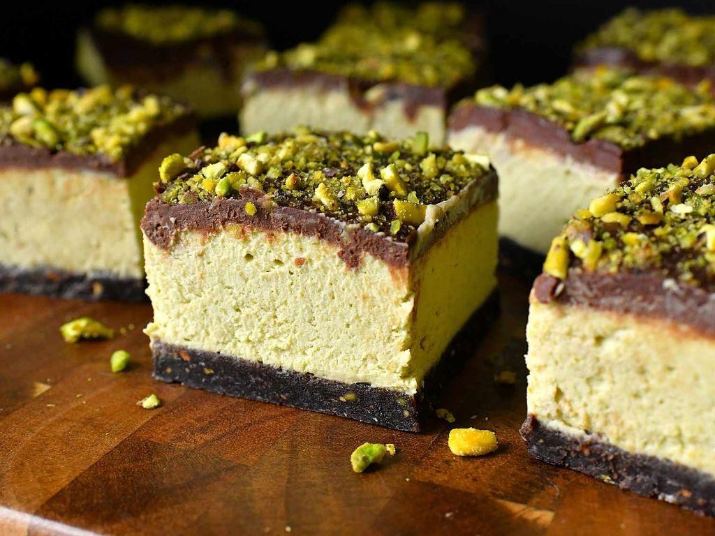Pistachio Butter Cheesecake Bars