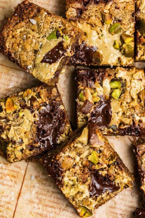 Pistachio Protein Powder Blondies