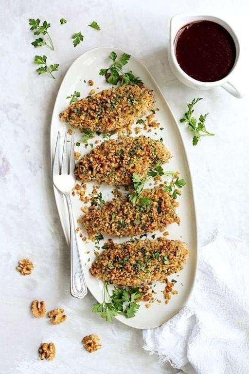 Pomegranate Glazed Chicken with Pistachio Crust