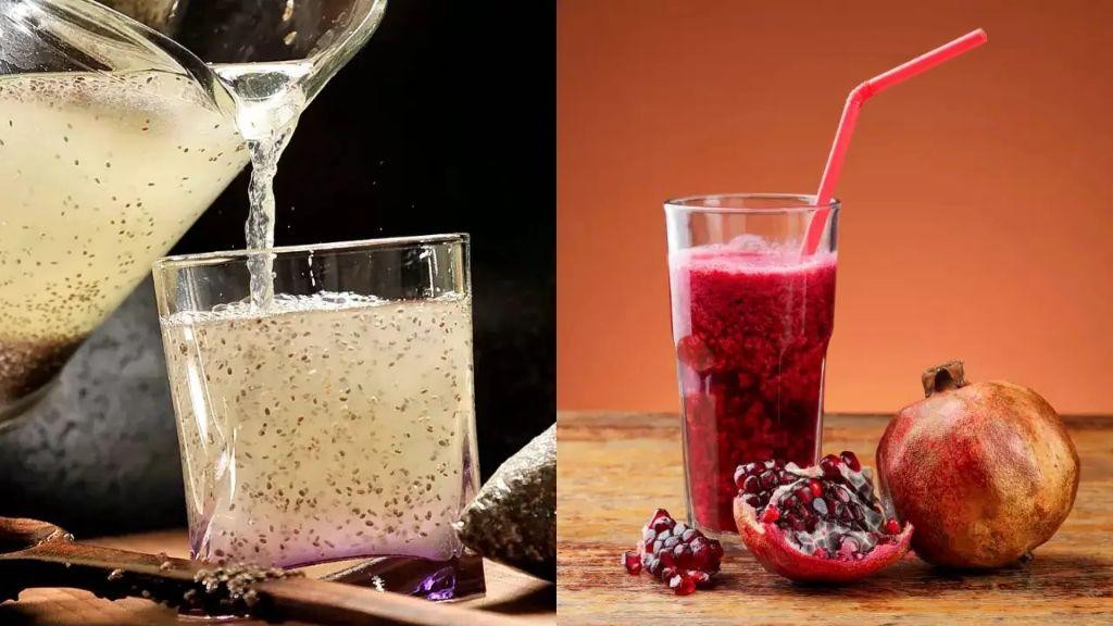 Pomegranate Juice and Chia Seed Energy Drink