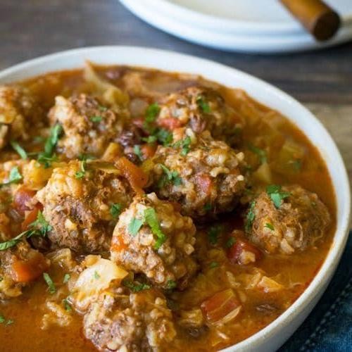 Porcupine Meatballs and Cabbage Stew