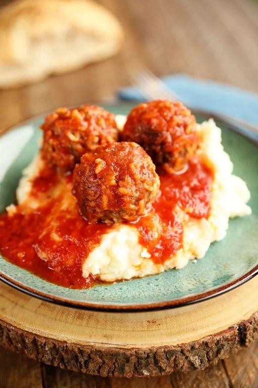 Porcupine Meatballs and Mashed Potatoes