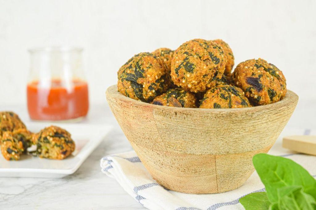 Porcupine Meatballs with Quinoa and Spinach