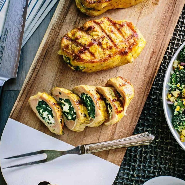 Pork Chops Stuffed with Spinach and Feta