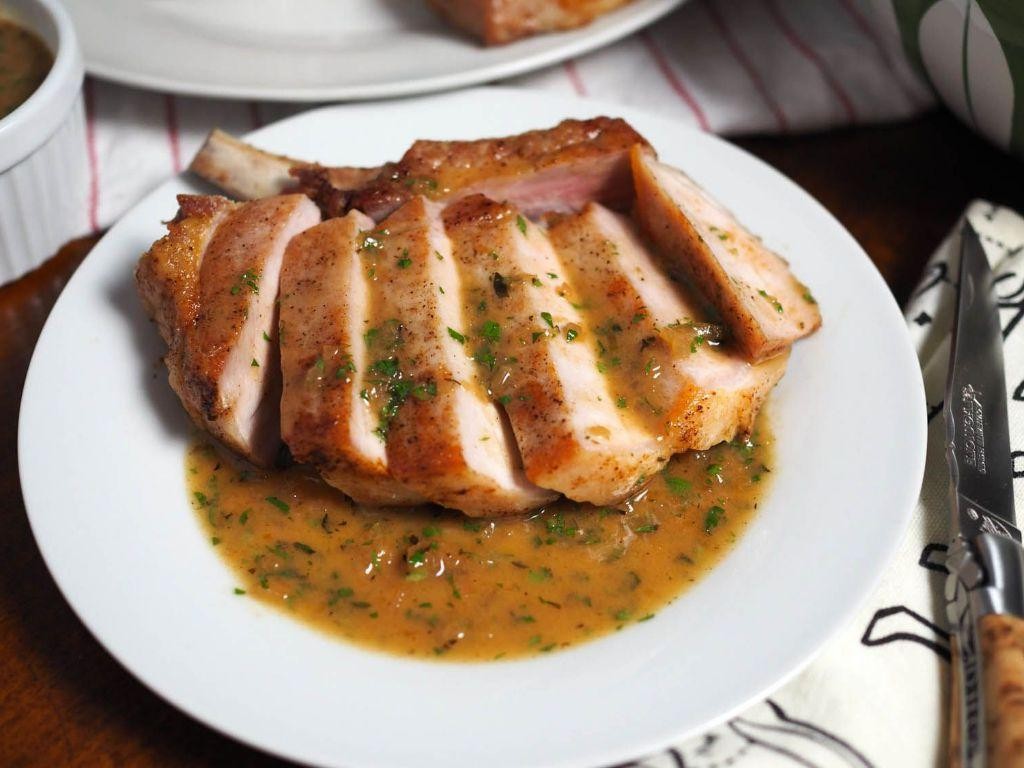 Pork Chops with Apple Cider Reduction