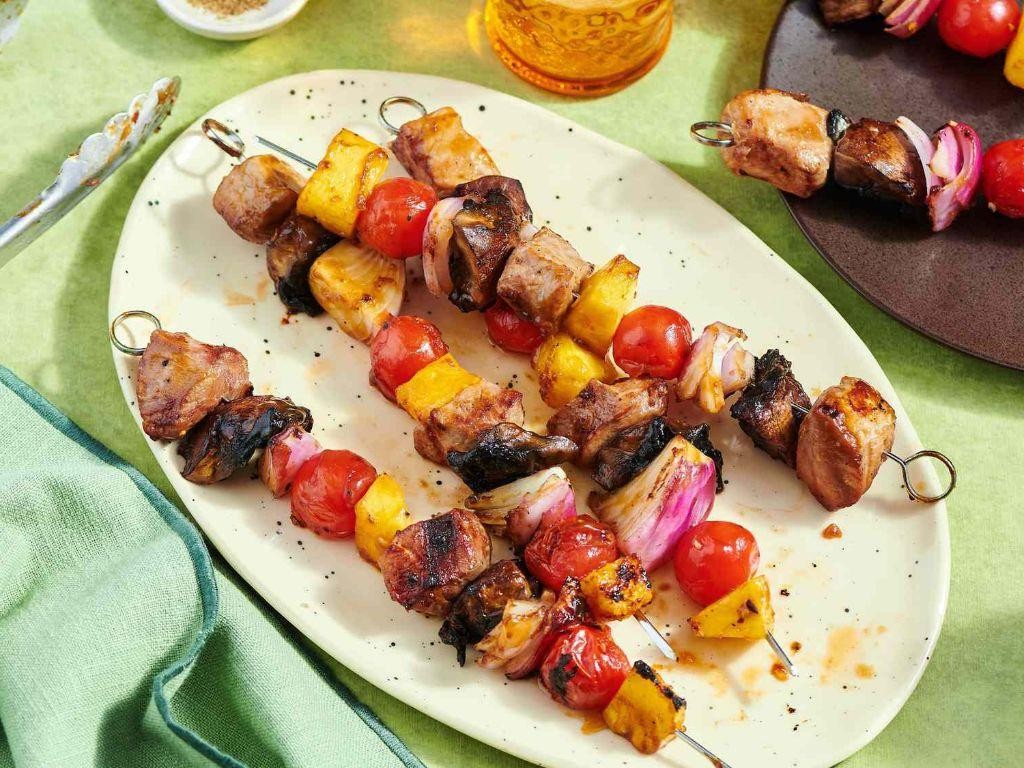 Pork Sirloin Kebabs with Teriyaki Glaze