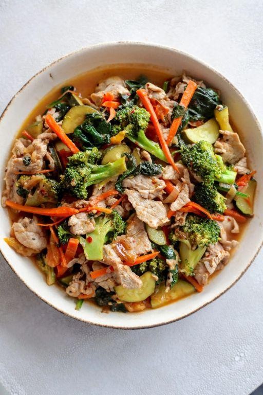 Pork Sirloin Stir-Fry with Vegetables