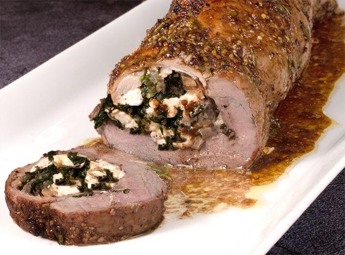Pork Sirloin Stuffed with Spinach and Feta