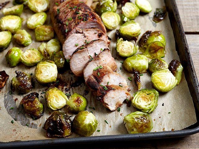 Pork Sirloin with Roasted Brussels Sprouts