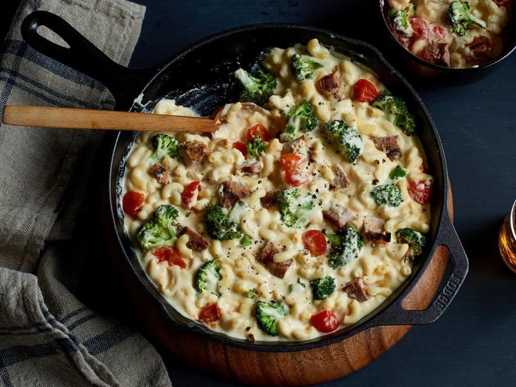 Pork and Broccoli Mac and Cheese