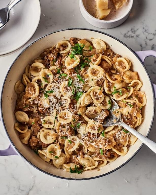 Pork and Caramelized Onion Pasta