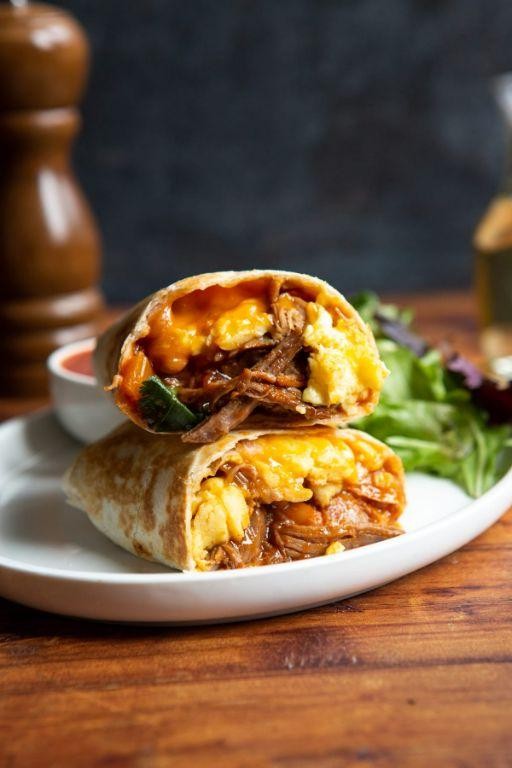Pork and Egg Breakfast Burritos