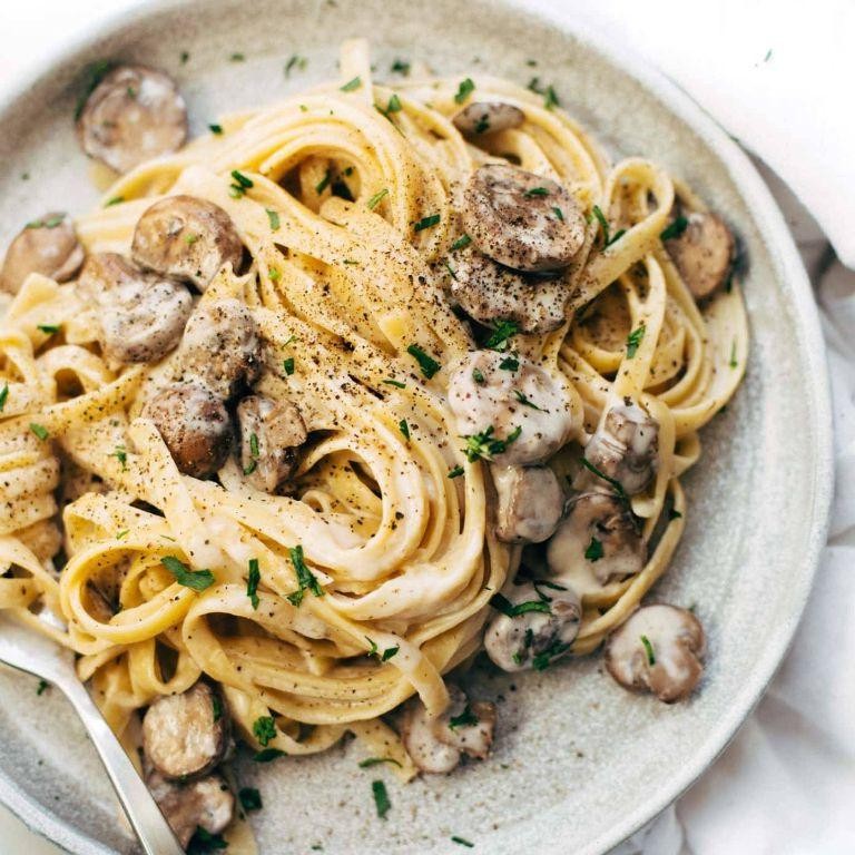 Pork and Mushroom Alfredo Pasta
