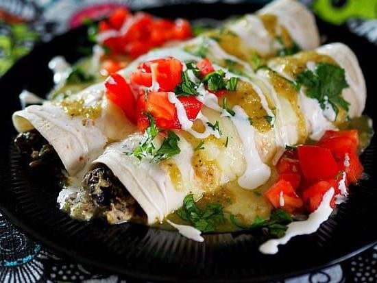 Portobello Mushroom and Onion Enchiladas