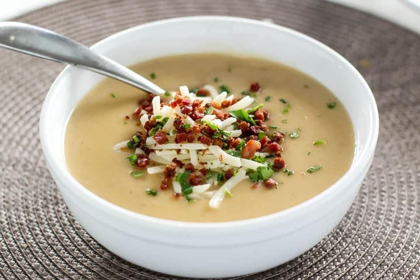 Potato and Leek Soup with Crispy Pancetta