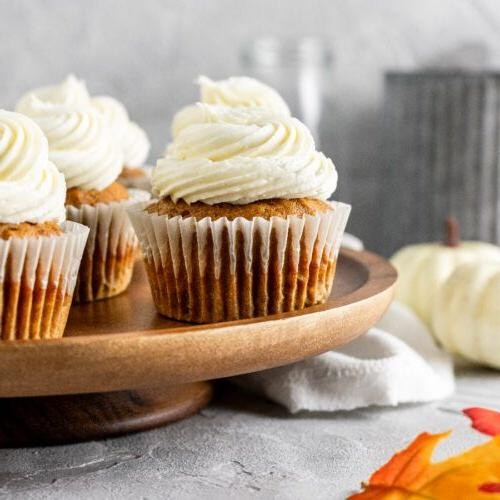 Pumpkin Cupcakes with Maple Frosting