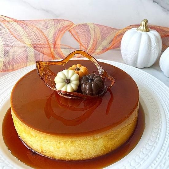 Pumpkin Flan with Caramel Sauce