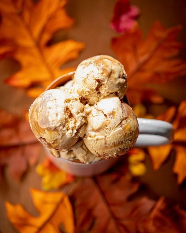 Pumpkin Ice Cream with Candied Pecans