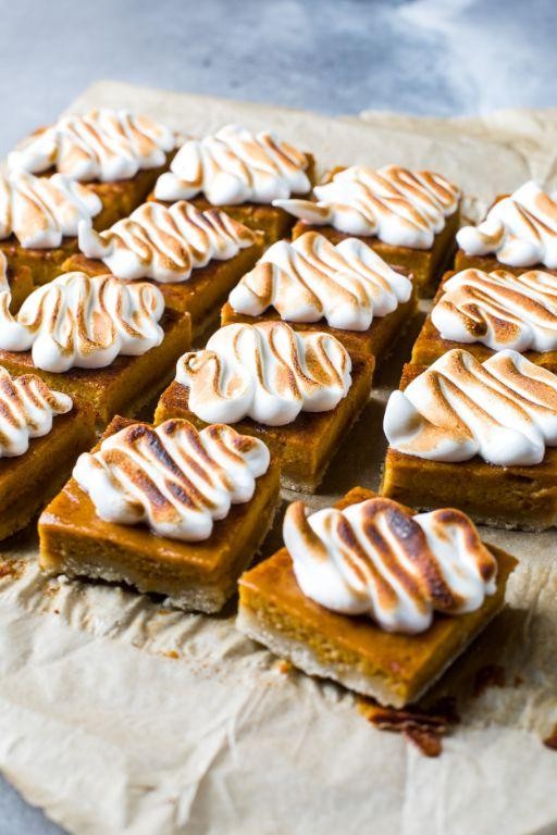 Pumpkin Pie Squares with Marshmallow Meringue