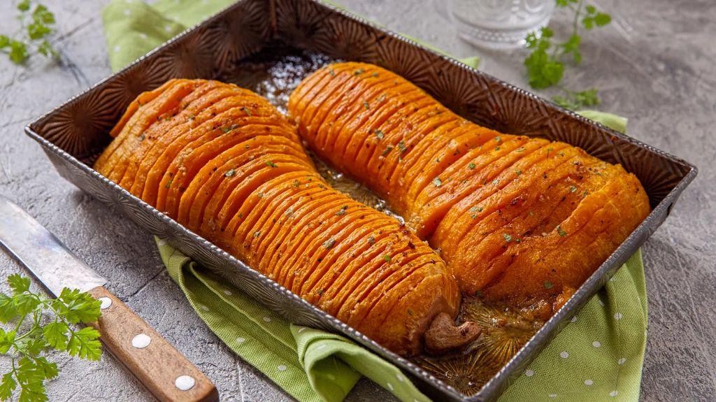 Pumpkin Seed Crunch Hasselback Butternut Squash