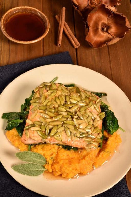 Pumpkin Seed Crusted Salmon