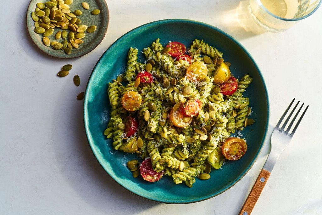 Pumpkin Seed Pesto Pasta