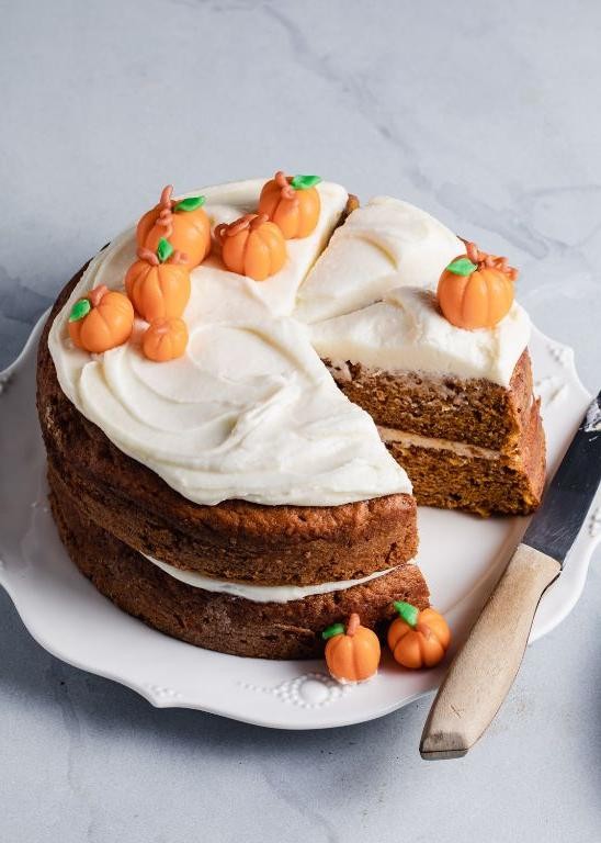 Pumpkin Spice Birthday Cake with Maple Frosting