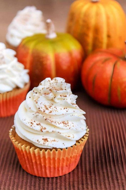 Pumpkin Spice Box Cupcakes with Cinnamon Whipped Cream