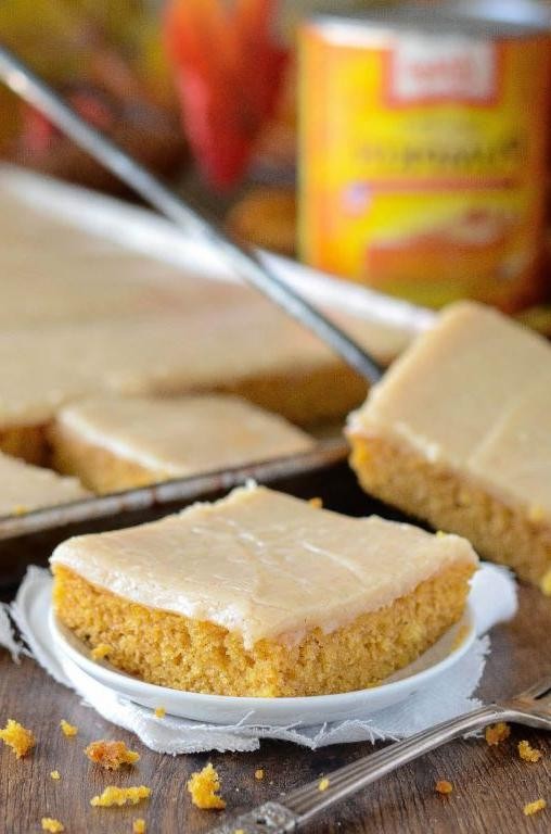 Pumpkin Spice Sheet Cake with Cinnamon Frosting