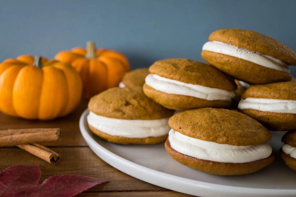 Pumpkin Whoopie Pies with Marshmallow Filling