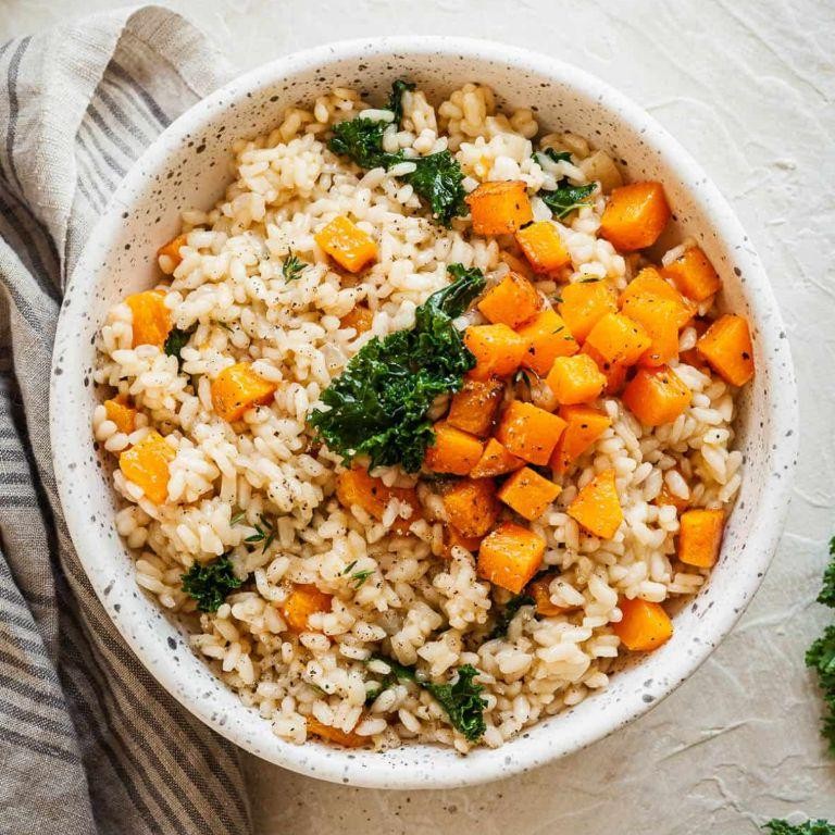 Purple Kale and Butternut Squash Risotto